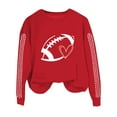 thumbnail image 4 of VISALY Pullover Crewneck Sweatshirt for Womens Football Sweatshirt Graphic Print Pullover Casual Long Sleeve Shirts Fall Tops Tunic Sweatshirts Oversized Shirts Soft Lightweight Sweatshirt Red M, 4 of 4