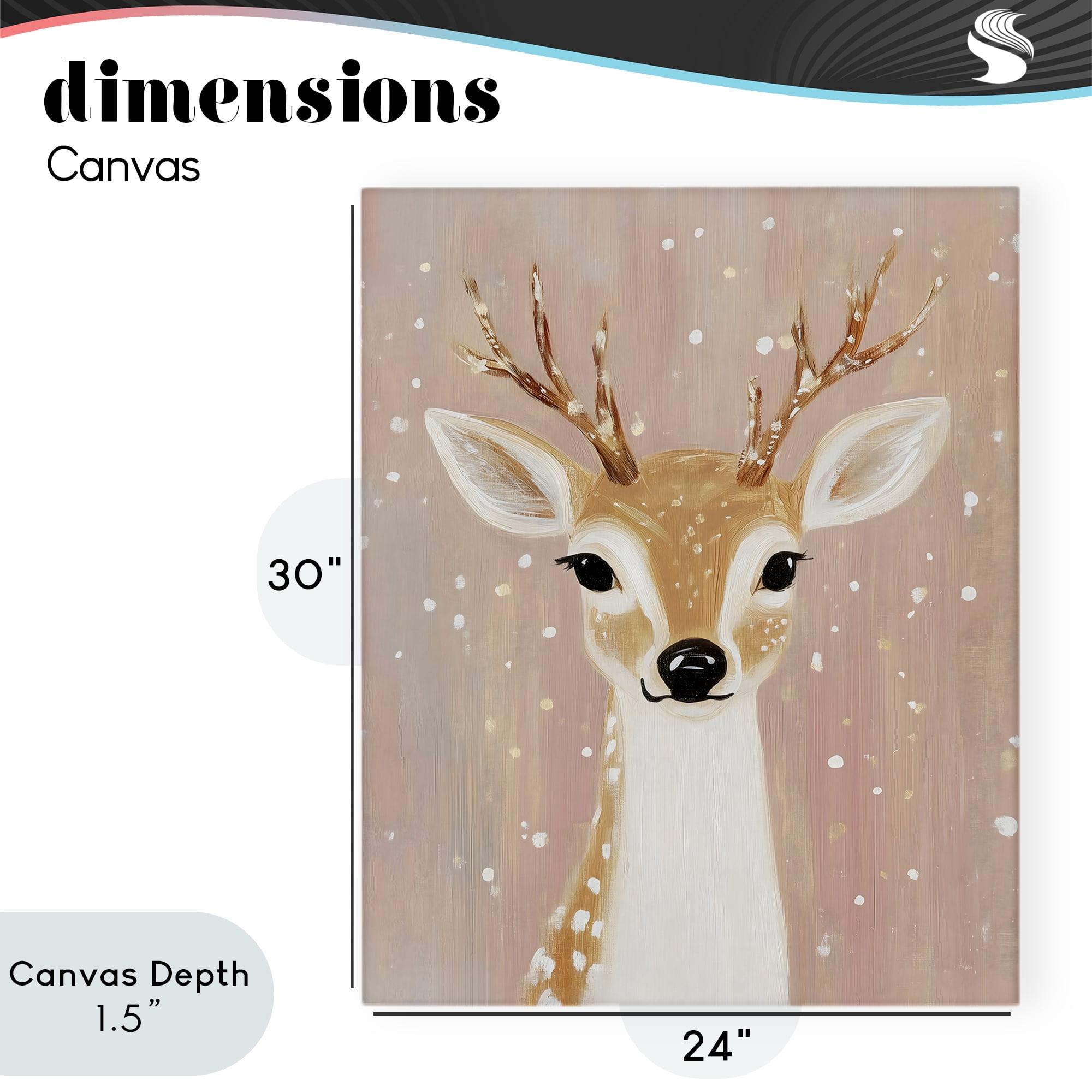 Stupell Industries Blush Pink Deer with Snowflakes Canvas Wall Art, design by The Prints Vibe