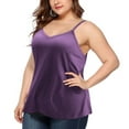 thumbnail image 7 of Aboser Womens Summer Camisole Tops Plus Size Sleeveless Shirts Elegant Spaghetti Strap Cami Tank Top Casual V Neck Blouses Loose Fits Undershirts Purple XL, 7 of 7