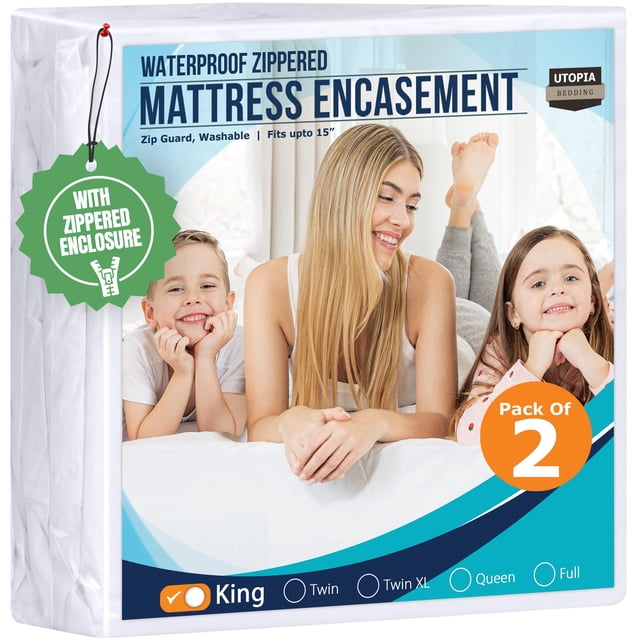 Protector de colchón Utopia Bedding King, 198 x 203 x 38 cm, impermeable
