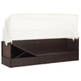 thumbnail image 6 of vidaXL Patio Couch Sunlounger with Canopy Cushion Outdoor Sunbed Poly Rattan, 6 of 23
