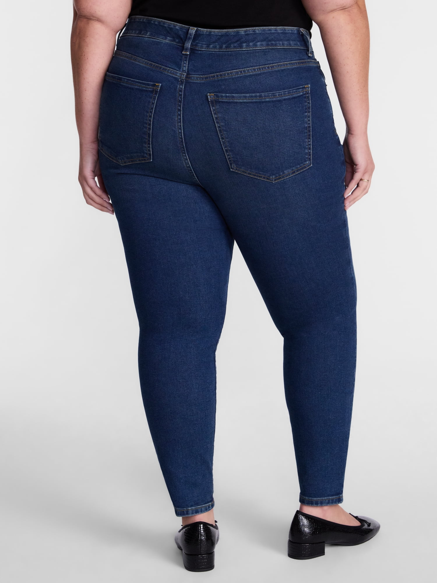 Terra & Sky Women's Plus Signature High Rise Skinny Jeans, 30" Inseam, Sizes 16W-26W