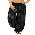 thumbnail image 1 of Ruched Waist Harem Pants for Women with Flower Print, 1 of 3