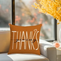 Thanksgiving Linen Pillow Cover Fall Home Decor Sofa Cushion Case Holiday Decorations Gift - Hidden Zipper Machine Washable(B)