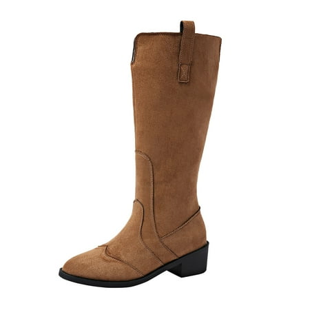 

Ediodpoh Women s Winter Fashion Suede Warm Mid Calf Boots Comfortable Boots With Temperament Womens Winter Boots Brown 6.5