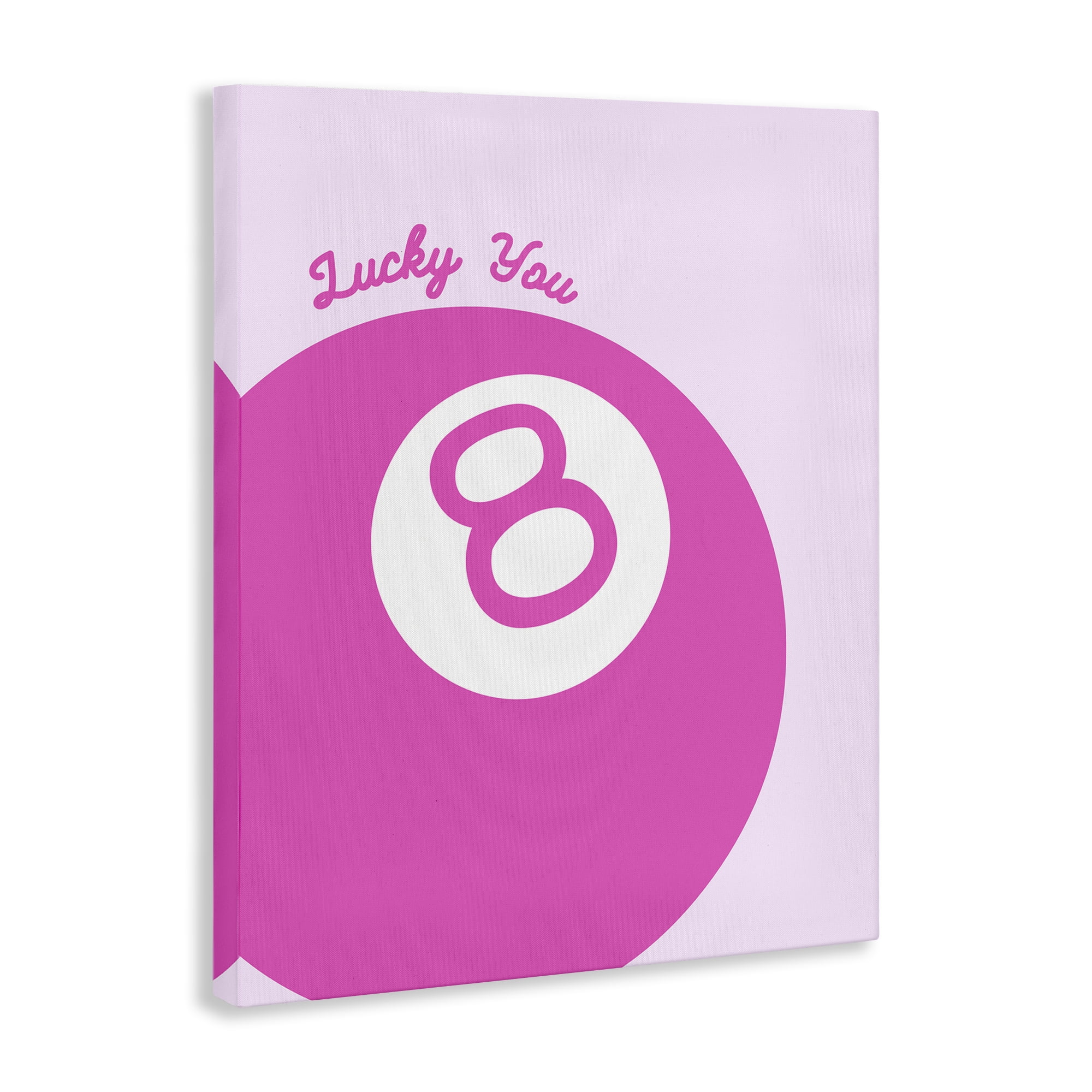 Stupell Industries Lucky You Eight Ball Text & Numbers Painting Wrapped Canvas Art Print Wall Art, 30 x 40