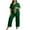 Green, variant on Jalioing Sweatshirt Sets for Women Round Neck Pullover Top with Drawstring Sweatpants Solid Color Sweatsuit