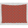 thumbnail image 1 of Sailboat Tapestry, Cutter with Anchor Pattern and Nautical Striped Canvas, Wall Hanging for Bedroom Living Room Dorm Decor, 60W X 40L Inches, Ruby Pale Sea Green and Night Blue, by Ambesonne, 1 of 2
