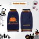 thumbnail image 4 of Suéter para perro, Halloween, otoño, invierno, cuello alto, tejido, cálido, ropa para cachorros, atuendos, festivos, divertido, calabaza, disfraces para mascotas (talla pequeña, azul marino), 4 of 4