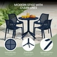 thumbnail image 5 of WestinTrends Playa 5-Piece Modern Round Patio Dining Table Set with Stackable Patio Dining Chairs, Navy Blue, 5 of 16