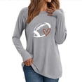 thumbnail image 2 of Fznquz Casual Women's Blouse Gray Game Day Long Sleeve Tops Tunic Sunday Funday Football Graphic Women Tops S, 2 of 6