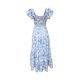 thumbnail image 5 of Vestido de Manga Corta para las Mujeres, un Hombro Puff Manga Cintura Alta Empalme Impresión Vestido Casual Hecho de Seda para Primavera Verano, Vestido de Verano para las Mujeres, 5 of 8