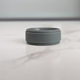 thumbnail image 3 of Oxford Grey Step Edge Breathable Silicone Ring for Men 9mm Bandwidth, 3 of 7