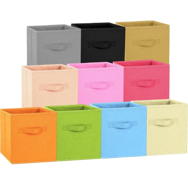 Garselay Cajas de Almacenamiento Plegables de Tela, Cubos de Almacenamiento 28 cm, Juguetero Organizador Infantil para Niños, Cajas Organizadoras Contenedores para Clósets, Cajas