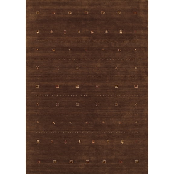 Ahgly Company Indoor Rectangle Abstract Brown Contemporary Area Rugs, 3' x 5'