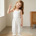 thumbnail image 6 of Toddler Girls Polka Dot Mosquito Repellent Pants, 12M-13Y Kids Cute Ruffle Trim Lantern Pants Elastic Waist Loose Fit Casual Long Trousers White 12 Months, 6 of 6