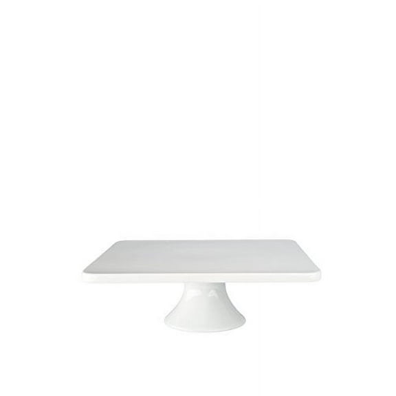 BIA Cordon Bleu 11-Inch by 3-3/4-Inch Porcelain Square Cake Stand, White