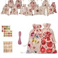 thumbnail image 2 of Promotion Sale! Nomeni Christmas Decorations Pattern Calendar Bag Bundle Bag Gift Linen Candy Christmas 124 Cotton Advent Home Decor, Home Calendar Clearance Sale, 2 of 5