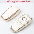 thumbnail image 3 of Key Fob Cover Compatible with Mercedes-Benz A B C E S G M R SL Class GLA GLC GLE GLS GLK CLA CLS AMG 5 Button TPU Keychain Case Holder Protector,Model-a(white), 3 of 4