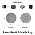 thumbnail image 2 of VUNATE Outdoor Rug 6'x6' Round Patio Rug Waterproof Woven Plastic Indoor Outdoor Mat for Picnic RV Porch Camping Reversible Lightweight Boho Outside Rug Gray Beige, 2 of 7