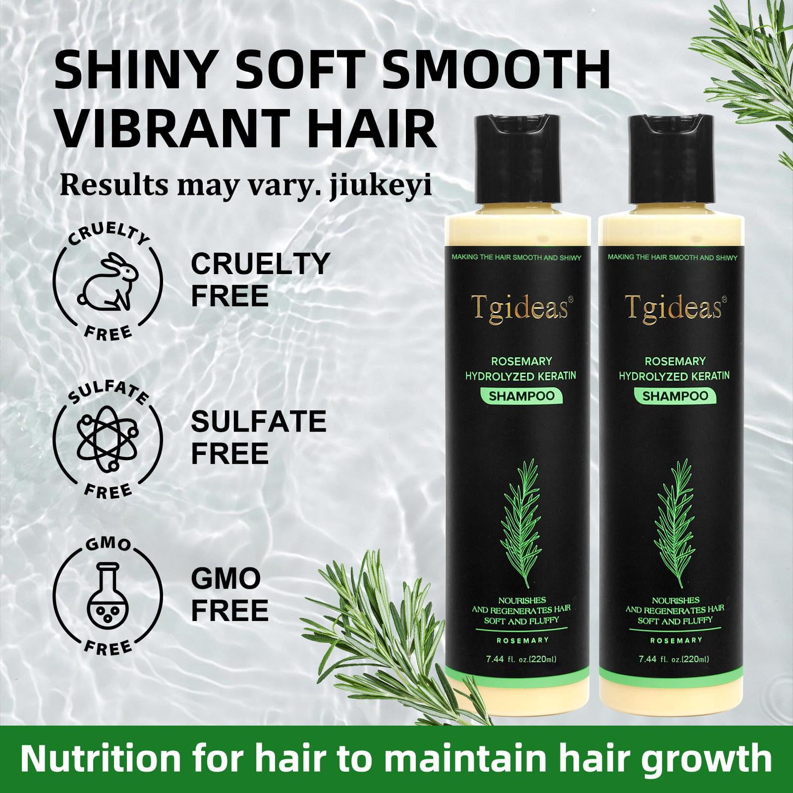 Tgideas Rosemary Shampoo for Women & Men, Silicone-Free, for Fine, Limp Hair & Breakage, 7.4 fl oz × 2