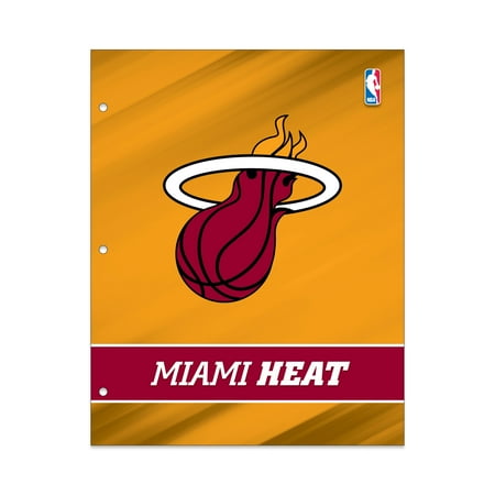 NBA Miami Heat 2 Pocket Portfolio, Three Hole Punched, Fits Letter Size