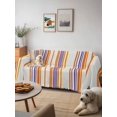 thumbnail image 6 of Orange Striped Couch Cover, Farmhouse Stripes Modern Abstract Art Sofa Cover Blanket for 1 Seat Cushion, Sectional Sofa Slipcover Furniture Protector for Living Room Bedroom 71''x91'', 6 of 9