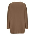 thumbnail image 2 of Ladies Sweater Cardigans Mid-length Long Sleeve Snap Button Down Soft Warm Knit Jacket Fall Winter Outerwear Coat (XL, Brown), 2 of 6