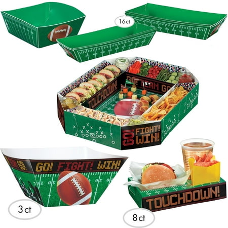 Football Super Bowl Gameday Food Snack Stadium 20pc Party Pack, Green Black