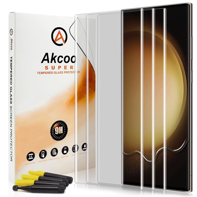 Protector de pantalla Akcoo Galaxy S23 Ultra UV de cristal templado