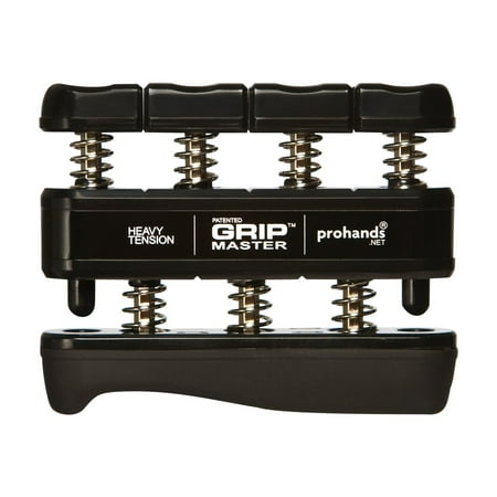 Hand Finger Exercise System - Hand Exerciser Black, Heavy Tension (9-Pounds per Finger), Strengthen weaker fingers for superior hitting, throwing, and fielding By Gripmaster