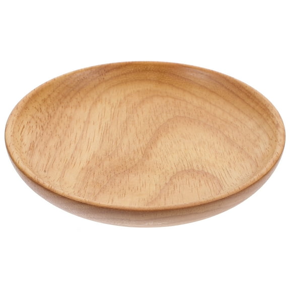 KONTONTY Round Wooden Dinner Plates Ecofriendly Delicate Dinnerware Utensils for Daily Party and Wedding