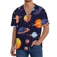 thumbnail image 1 of Fotbe Space Planet Camisa Estampada de Manga Corta para Hombre, Casual de Verano, Estilo Playero, Sin Arrugas-XX-Large, 1 of 5
