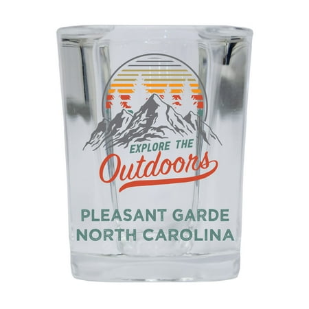 

Pleasant Garde North Carolina Explore the Outdoors Souvenir 2 Ounce Square Base Liquor Shot Glass 4-Pack