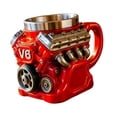 thumbnail image 1 of Taza de café con motor V6, reutilizable, regalo único de inauguración de casa, taza de café roja para cafetería, hogar, oficina, buffet, festivales, 1 of 7