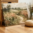 thumbnail image 3 of Framed 3D Textured Wall Art, Vintage Landscape Wall Decor Painting, Country Watercolor Floral Pictures Artwork for Living Room Bedroom Home Decor 16x24 inch Wood Frame, 3 of 8