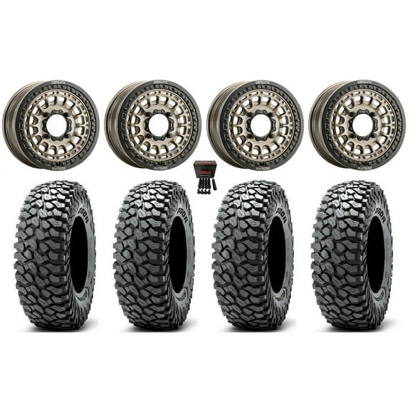 MetalFX Hitman Beadlock 15" Wheels Br 35" RocScraper Tires SportsmanRZRRanger