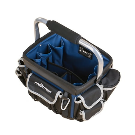 Soft Sided Tool Box - FRONTIER Professional 15 Pocket Soft Sided Tool Bag with 1.3-inch deep molded rubber bottom and rain cover