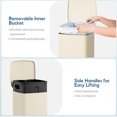 thumbnail image 6 of TLSUNNY 8 Gal/30L Square Trash Can, Fingerprint-Proof Stainless Steel Step Garbage Bin, Soft-Close Lid & Removable Bucket for Kitchen, Office, Home, 6 of 9