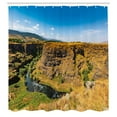 thumbnail image 2 of Ambesonne Landscape Shower Curtain, River Canyon Outdoors, 69"Wx84"L, Dark Yellow Caramel Green, 2 of 4
