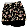 thumbnail image 3 of Feancey Women's Plus Size Summer Skorts Boho Floral Print Golf Skirts High Waisted Athletic Tennis Skorts Tummy Control Mini Skirt with Shorts Multicolor S, 3 of 5