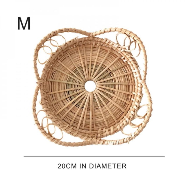 Clearance!! Ins Rattan Basket Petals Shape Hand-Woven Bread Fruit Snack Storage Basket Tea Tray Dinner Coffee Breakfast Serving Basket