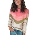 thumbnail image 1 of Gibobby Sueter Para Mujer Invierno Punto Suéter de punto informal de moda con panel de suéter de manga larga y cuello redondo para mujer(Rosa,XG), 1 of 4