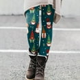 thumbnail image 2 of Leggings for Women Tummy Control Autumn Winter Christmas Pattern High Waist Floral Printed Women's Yoga Pants,Green,M, 2 of 5