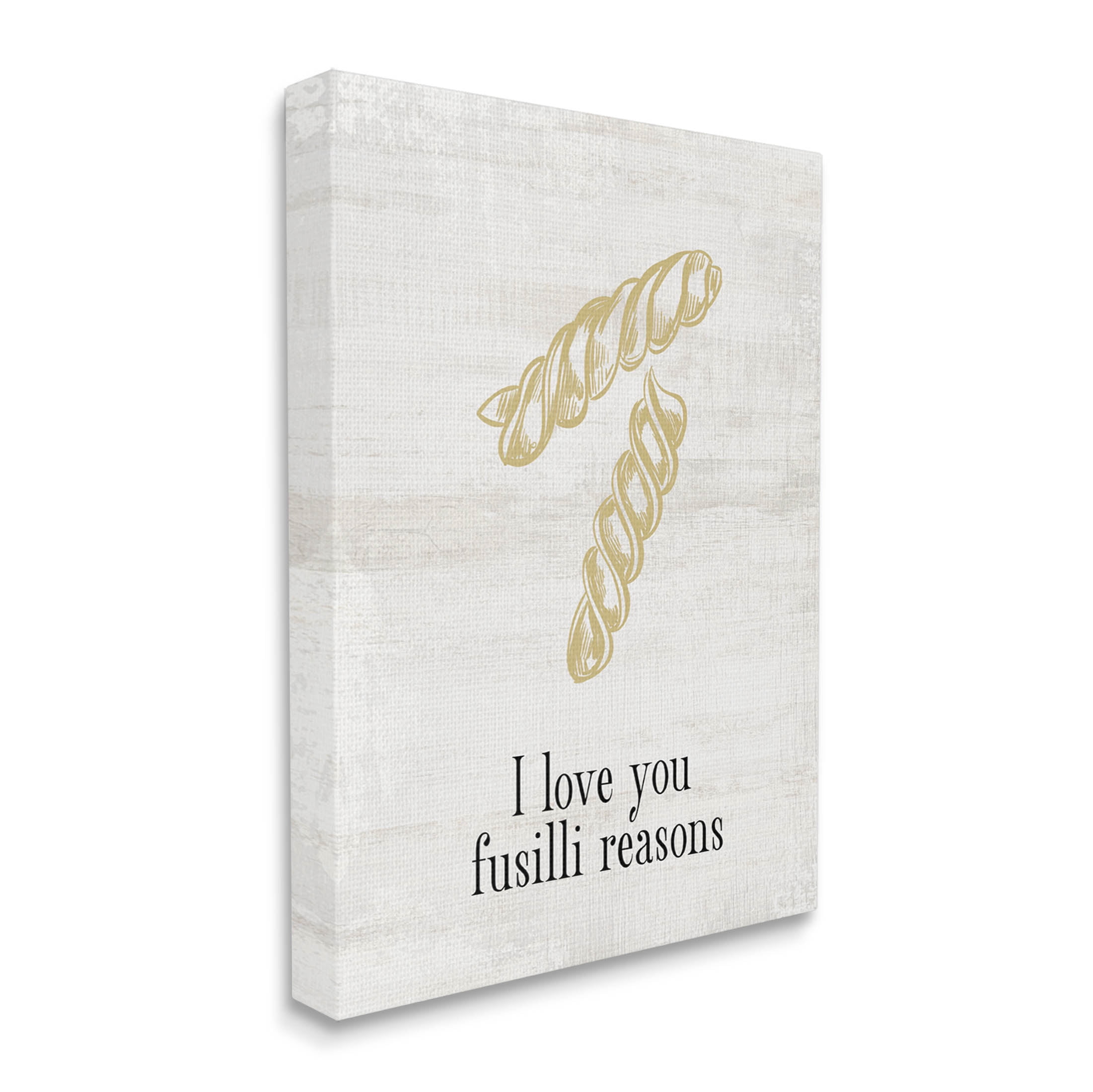 Stupell Industries Love You Fusilli Reasons Phrase Graphic Art Gallery Wrapped Canvas Print Wall Art, Design by Lil' Rue