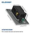 thumbnail image 3 of ELEGRP 4.0A USB Outlet, Dual Type A in-Wall Charger with 20A Duplex TR Outlet, Wall Plate Included, Gray (10-Pack), 3 of 10