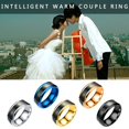 thumbnail image 4 of Smart Temperature Couple Ring Sterling Metal Temperature Display Wedding Rings, 4 of 6