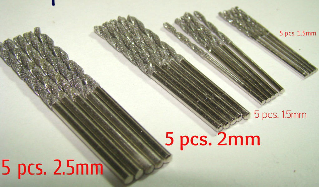 10P 2mm Extended Lapidary Diamond Coated Gems Engraving Hole Saw Drill Bit 