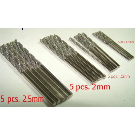 Drilax Diamond Coated Twist Drill Bits Assorted Pack of 20pcs. 4 Different Sizes