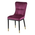 thumbnail image 4 of Modern Dining Chairs Set of 2 Velvet Kitchen Chairs with Upholstered Armless Side Chair Support Up to 440LBs, 4 of 5